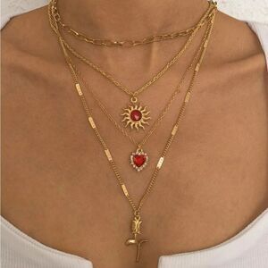 Boho layered necklace S425